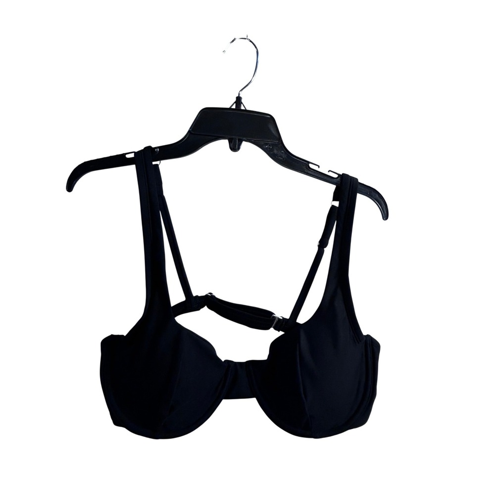 Time and Tru Underwire Bikini Top L 12-14 Black Adjustable Swim Top Womens